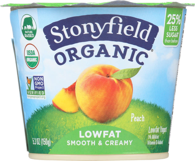 Stonyfield: Low Fat Smooth And Creamy Peach Yogurt, 6 Oz