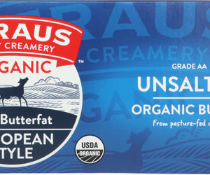 Straus: Organic Unsalted European Style Butter, 1 Lb