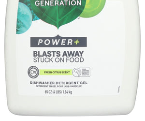 Seventh Generation: Power Plus Dishwasher Detergent Gel Fresh Citrus, 65 Oz