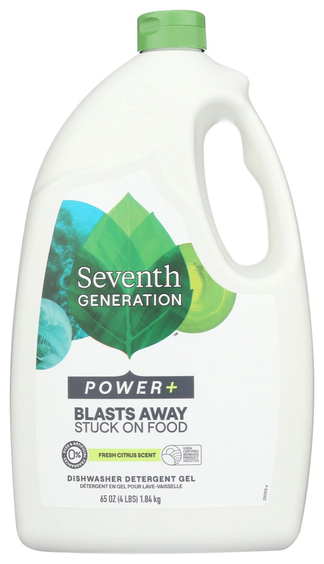 Seventh Generation: Power Plus Dishwasher Detergent Gel Fresh Citrus, 65 Oz