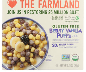 Cascadian Farm: Berry Vanilla Puffs Cereal, 10.25 Oz