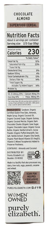 Purely Elizabeth: Chocolate Almond Superfood Cereal With Vitamin D, 11 Oz