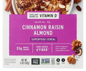 Purely Elizabeth: Cinnamon Raisin Almond Superfood Cereal With Vitamin D, 11 Oz