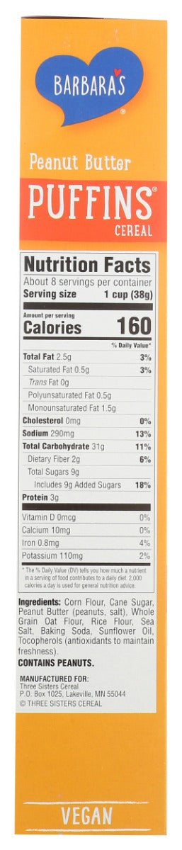 Barbaras: Puffins Peanut Butter Cereal, 11 Oz