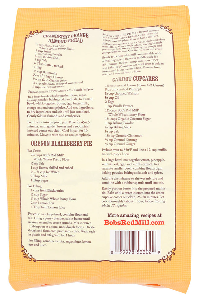 Bob's Red Mill: Stone Ground Whole Wheat Pastry Flour, 5 Lb