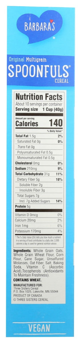 Barbaras: Multigrain Spoonfuls Cereal, 14 Oz