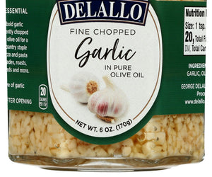 Delallo: Fine Chopped Garlic In Olive Oil, 6 Oz
