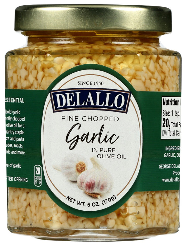 Delallo: Fine Chopped Garlic In Olive Oil, 6 Oz
