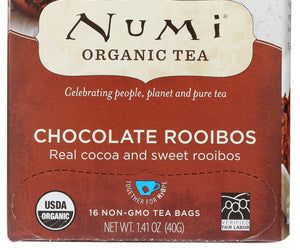 Numi Organic Tea: Indulgent Tea Chocolate Rooibos, 12 Tea Bags