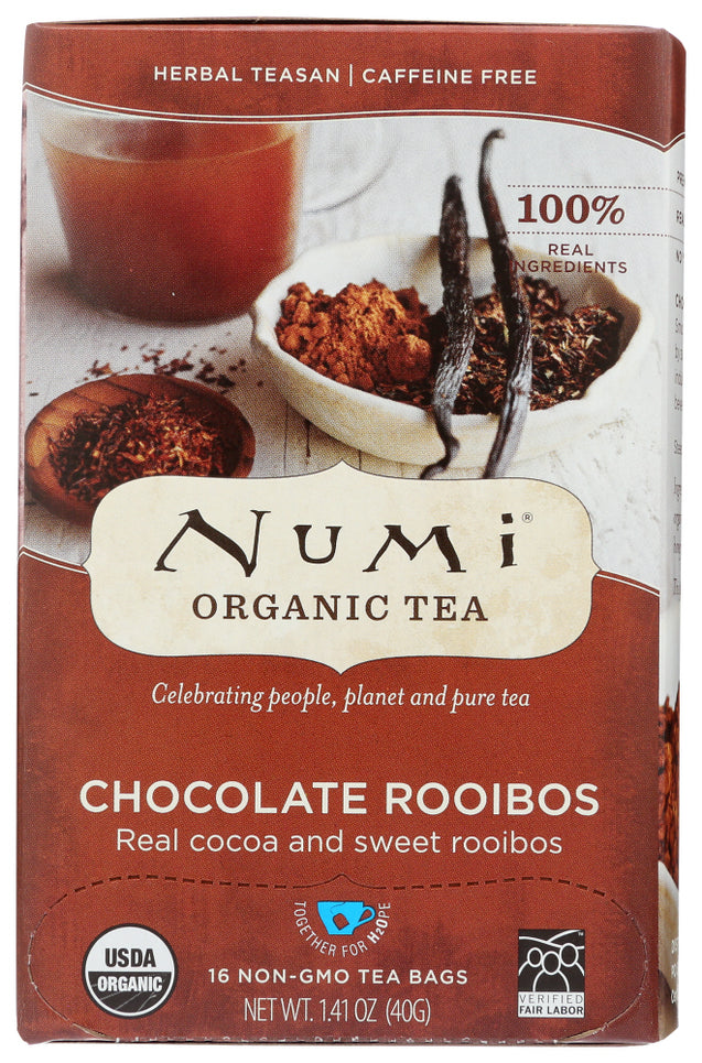 Numi Organic Tea: Indulgent Tea Chocolate Rooibos, 12 Tea Bags