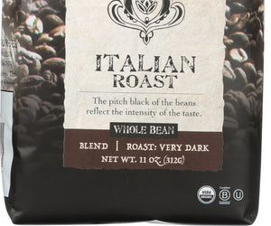 Jim's Organic Coffee: Italian Roast Whole Bean, 11 Oz