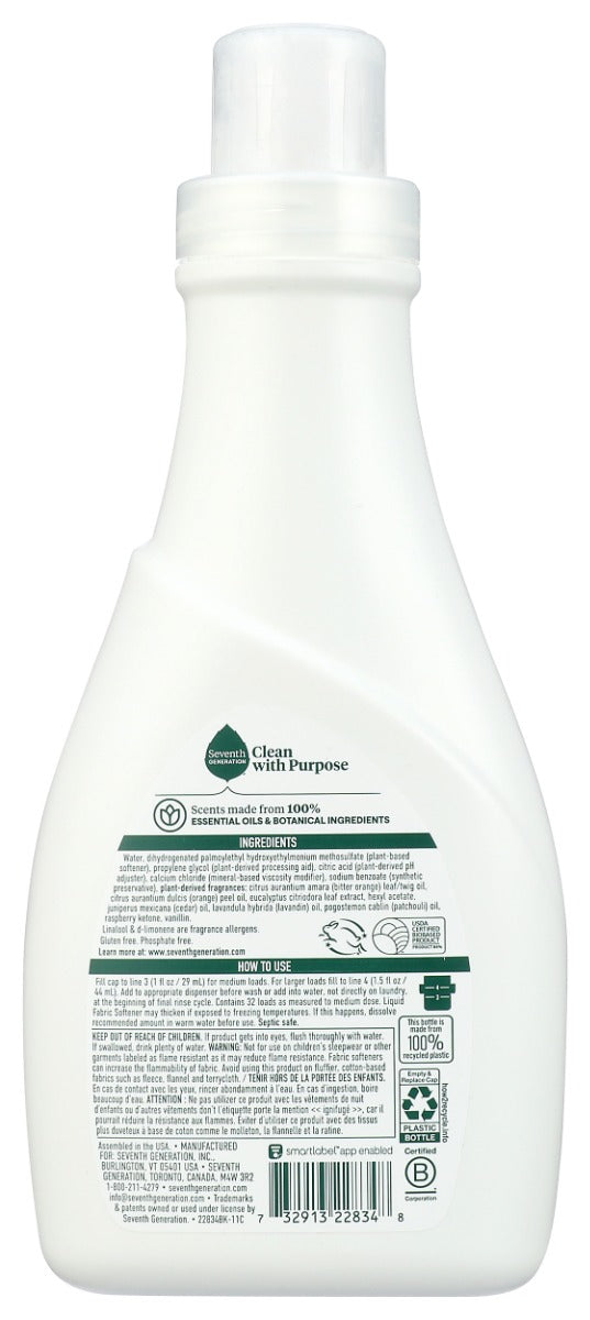 Seventh Generation: Liquid Fabric Softener Fresh Lavender, 32 Oz