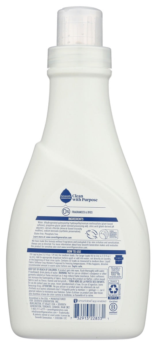 Seventh Generation: Liquid Fabric Softener Free And Clear, 32 Oz