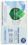 Seventh Generation: Fabric Softener Sheets Free And Clear, 80 Pc
