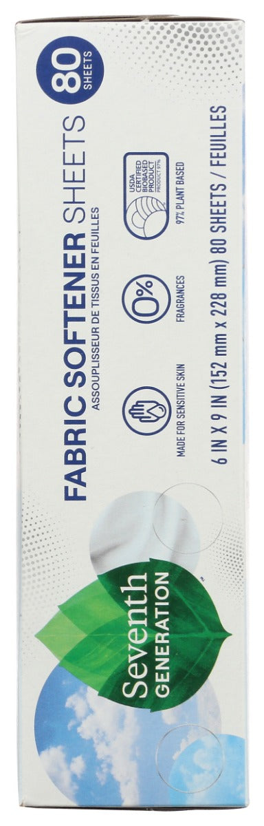 Seventh Generation: Fabric Softener Sheets Free And Clear, 80 Pc