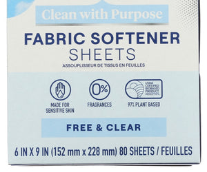 Seventh Generation: Fabric Softener Sheets Free And Clear, 80 Pc