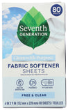 Seventh Generation: Fabric Softener Sheets Free And Clear, 80 Pc