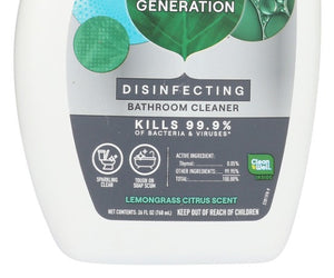 Seventh Generation: Lemongrass Citrus Scent Disinfecting Bathroom Cleaner, 26 Oz
