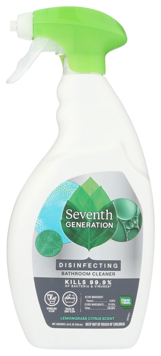 Seventh Generation: Lemongrass Citrus Scent Disinfecting Bathroom Cleaner, 26 Oz