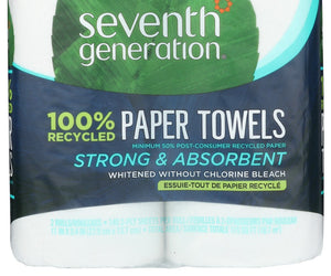 Seventh Generation: Recycled Paper Towels 2 Rolls, 1 Ea