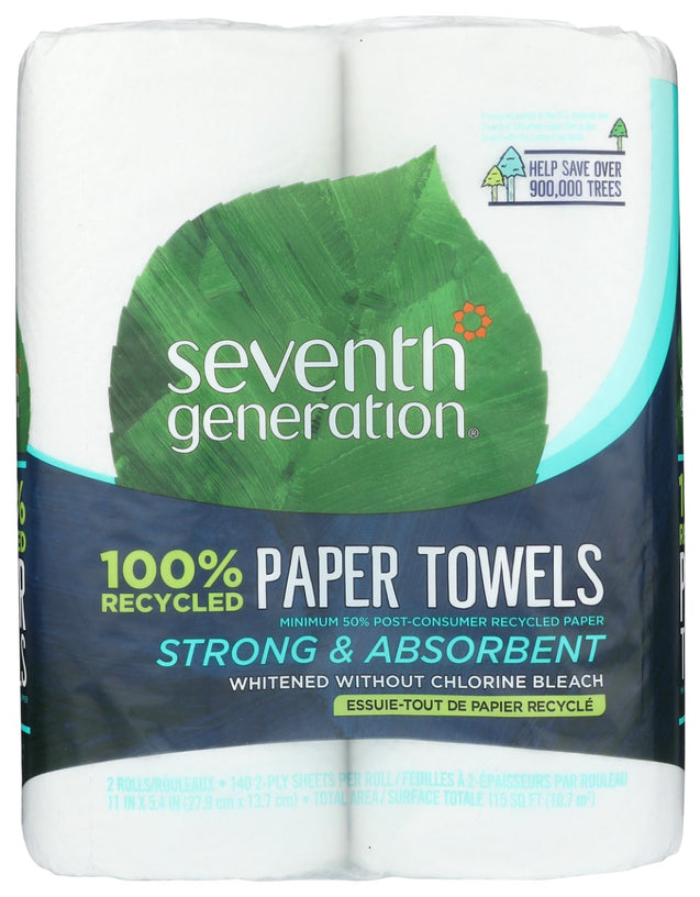 Seventh Generation: Recycled Paper Towels 2 Rolls, 1 Ea