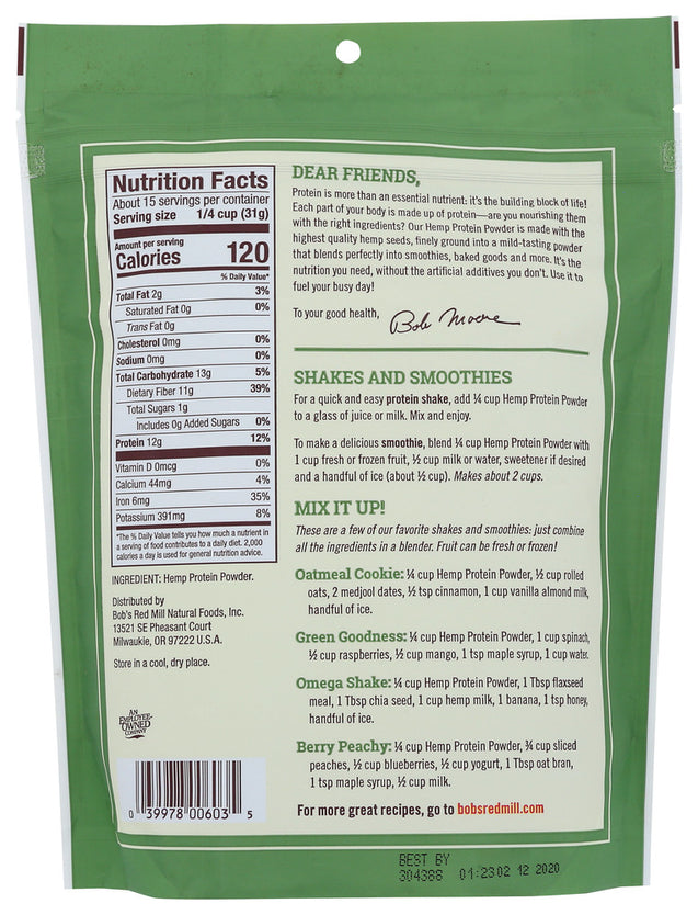 Bob's Red Mill: Hemp Protein Powder, 16 Oz