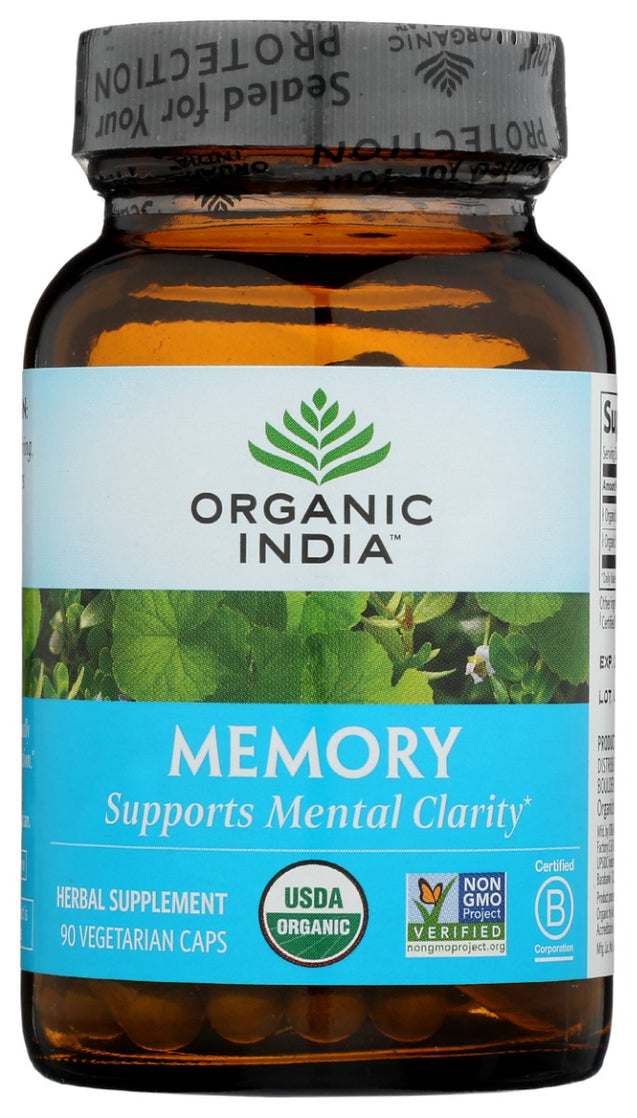 Organic India: Memory Gotu Kola And Bacopa Supplement, 90 Cp