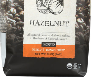 Jim's Organic Coffee: Hazelnut Ground, 12 Oz