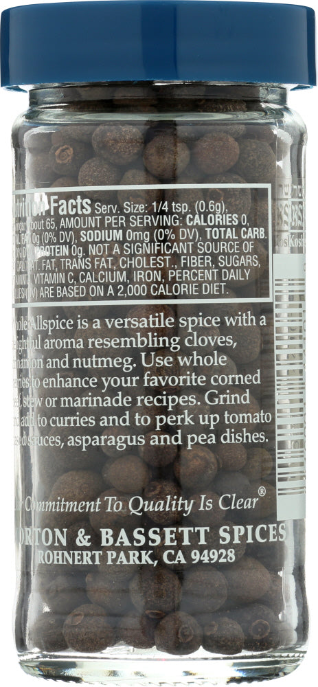 Morton & Bassett: All Natural Whole All Spice, 1.4 Oz