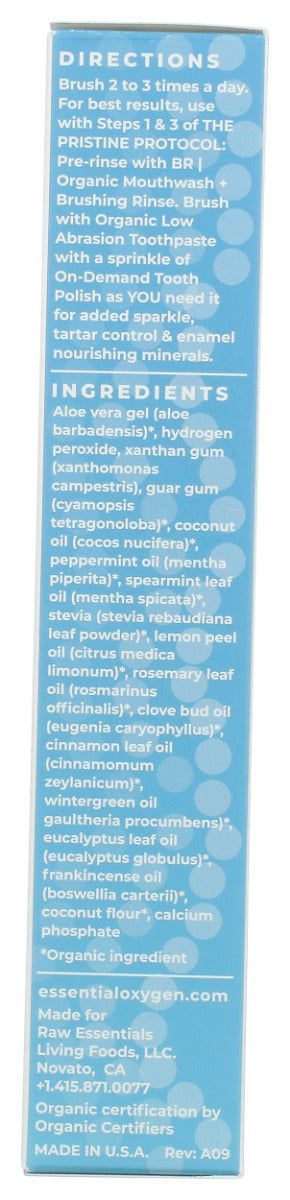 Essentialoxygen: Organic Low Abrasion Toothpaste Peppermint, 4 Oz
