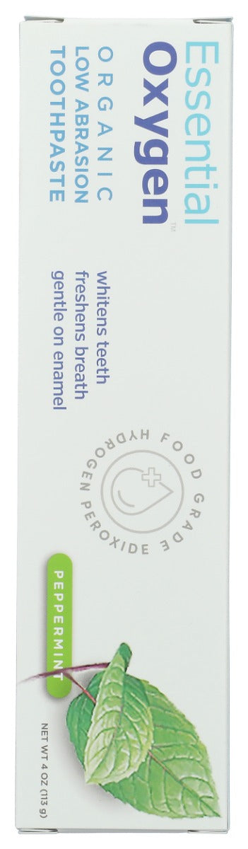 Essentialoxygen: Organic Low Abrasion Toothpaste Peppermint, 4 Oz
