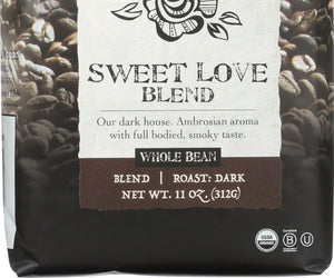 Jim's Organic Coffee: Whole Bean Sweet Love Blend, 12 Oz