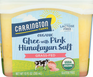 Carrington Farms: Ghee With Pink Himalayan Salt Organic, 12 Oz