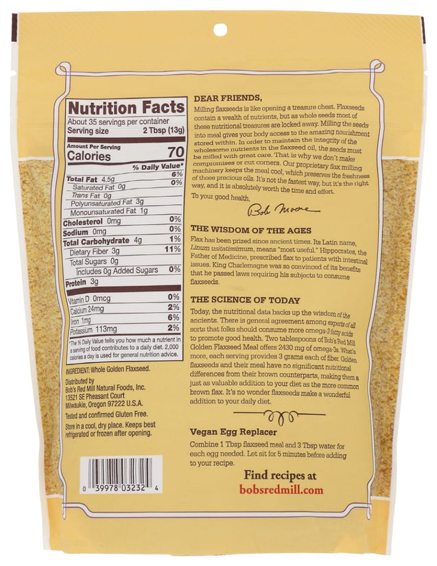 Bobs Red Mill: Premium Golden Flaxseed Meal, 16 Oz