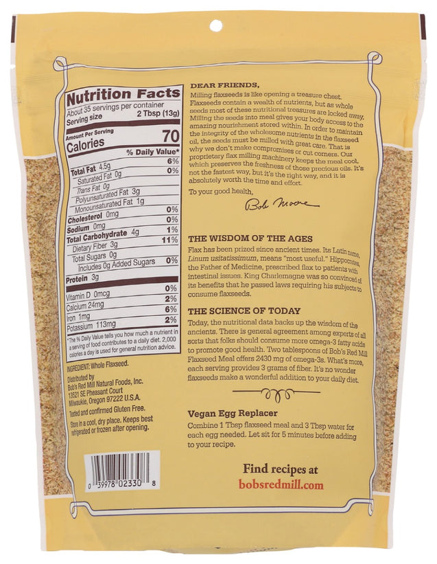 Bobs Red Mill: Premium Whole Ground Flaxseed Meal, 16 Oz