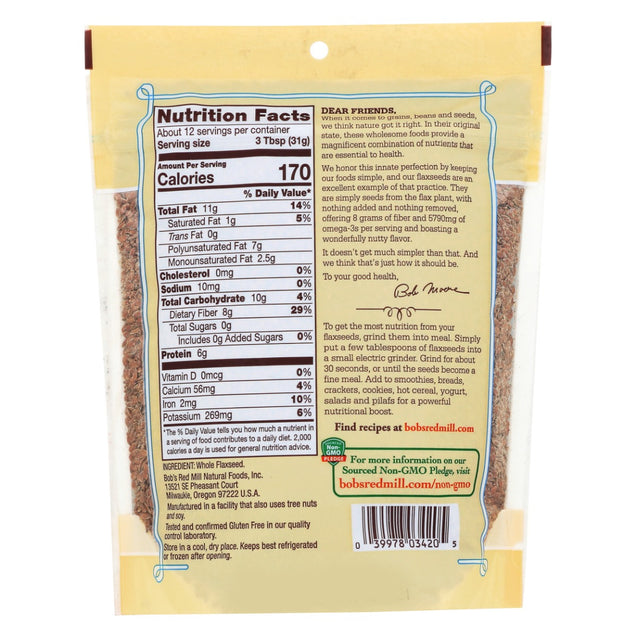 Bobs Red Mill: Brown Flaxseed, 13 Oz