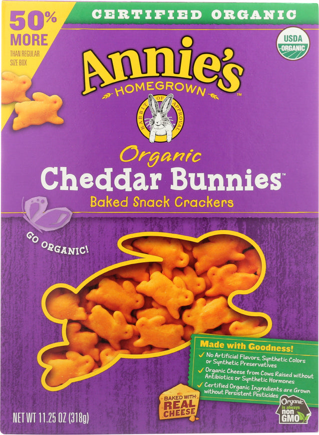 Annies Homegrown: Organic Cheddar Bunnies Snack Crackers, 11.25 Oz