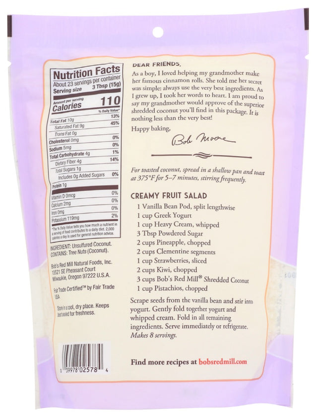 Bobs Red Mill: Shredded Coconut, 12 Oz