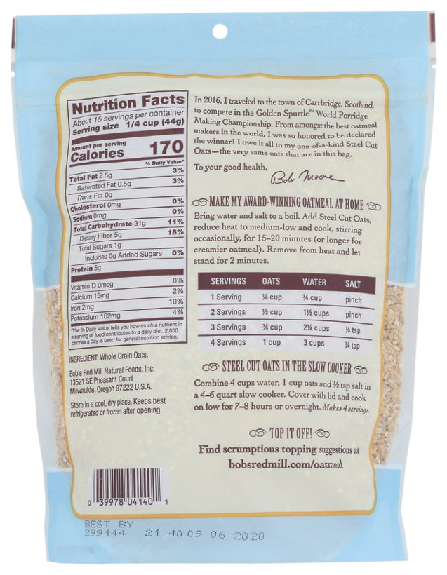 Bobs Red Mill: Steel Cut Oats, 24 Oz