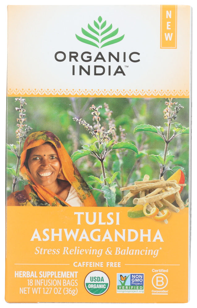 Organic India: Tulsi Ashwagandha Tea, 18 Bg