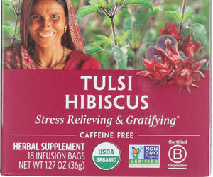 Organic India: Tea Hibiscus Infusion Tulsi, 18 Bg