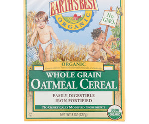 Earth's Best Organic Whole Grain Oatmeal Cereal, 8 Oz