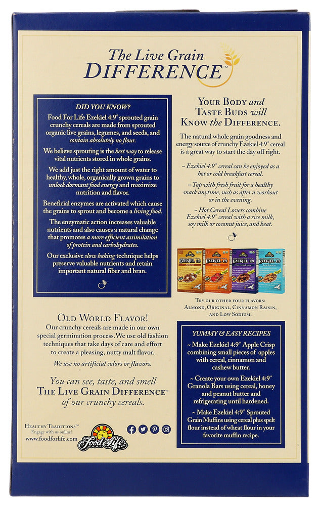 Food For Life: Ezekiel 4:9 Sprouted Grain Cereal Golden Flax, 16 Oz