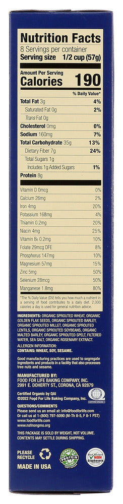 Food For Life: Ezekiel 4:9 Sprouted Grain Cereal Golden Flax, 16 Oz