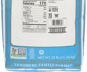 Lundberg: Organic Long Grain Brown Rice, 25 Lb