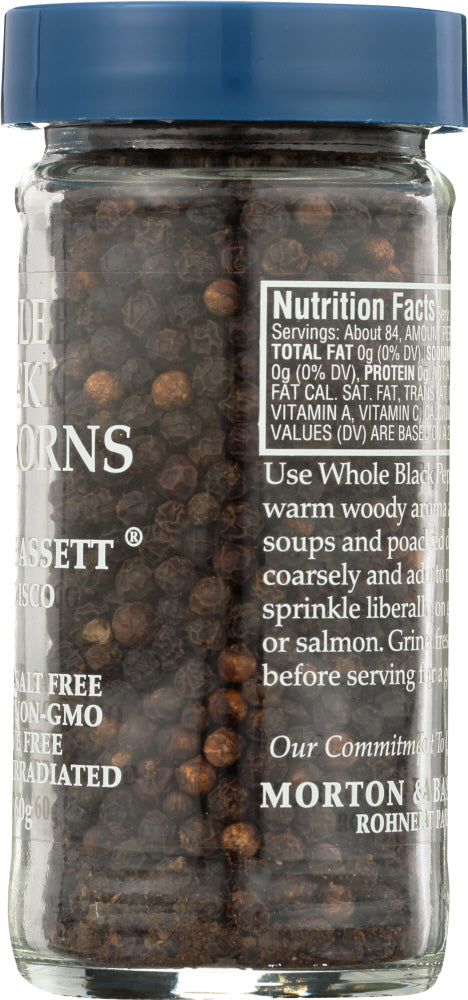 Morton & Bassett: Whole Black Peppercorns, 2.1 Oz