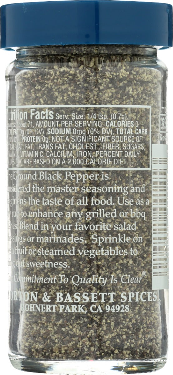Morton & Bassett: Fine Ground Black Pepper, 2 Oz