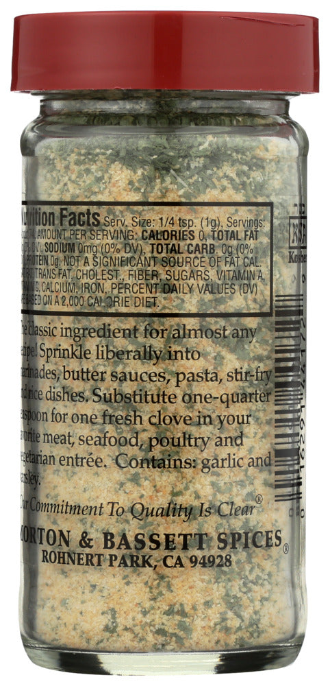 Morton & Bassett: Granulated Garlic With Parsley, 2.6 Oz