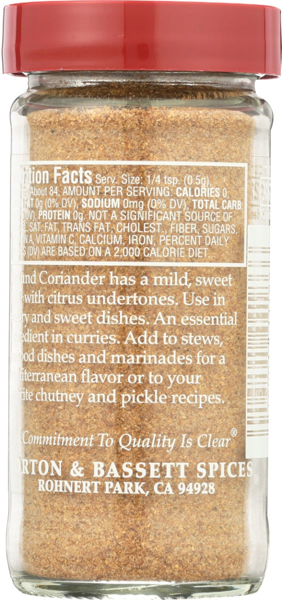 Morton & Bassett: Ground Coriander, 1.5 Oz