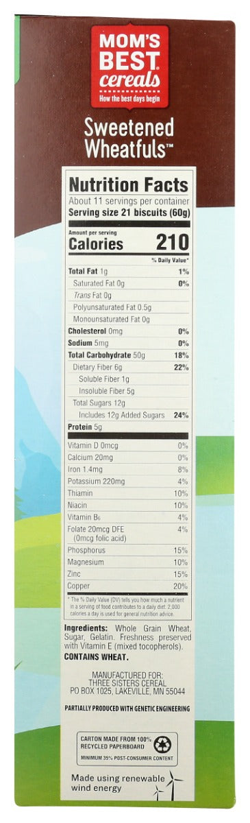Moms Best: Sweetened Wheatfuls Cereal, 24 Oz